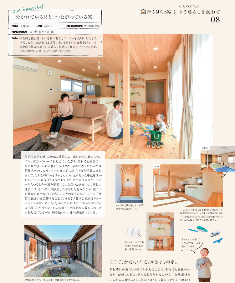 分かれているけど、つながっている家