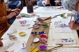 （春日井）一年ぶりに友禅体験ワークショップ♪